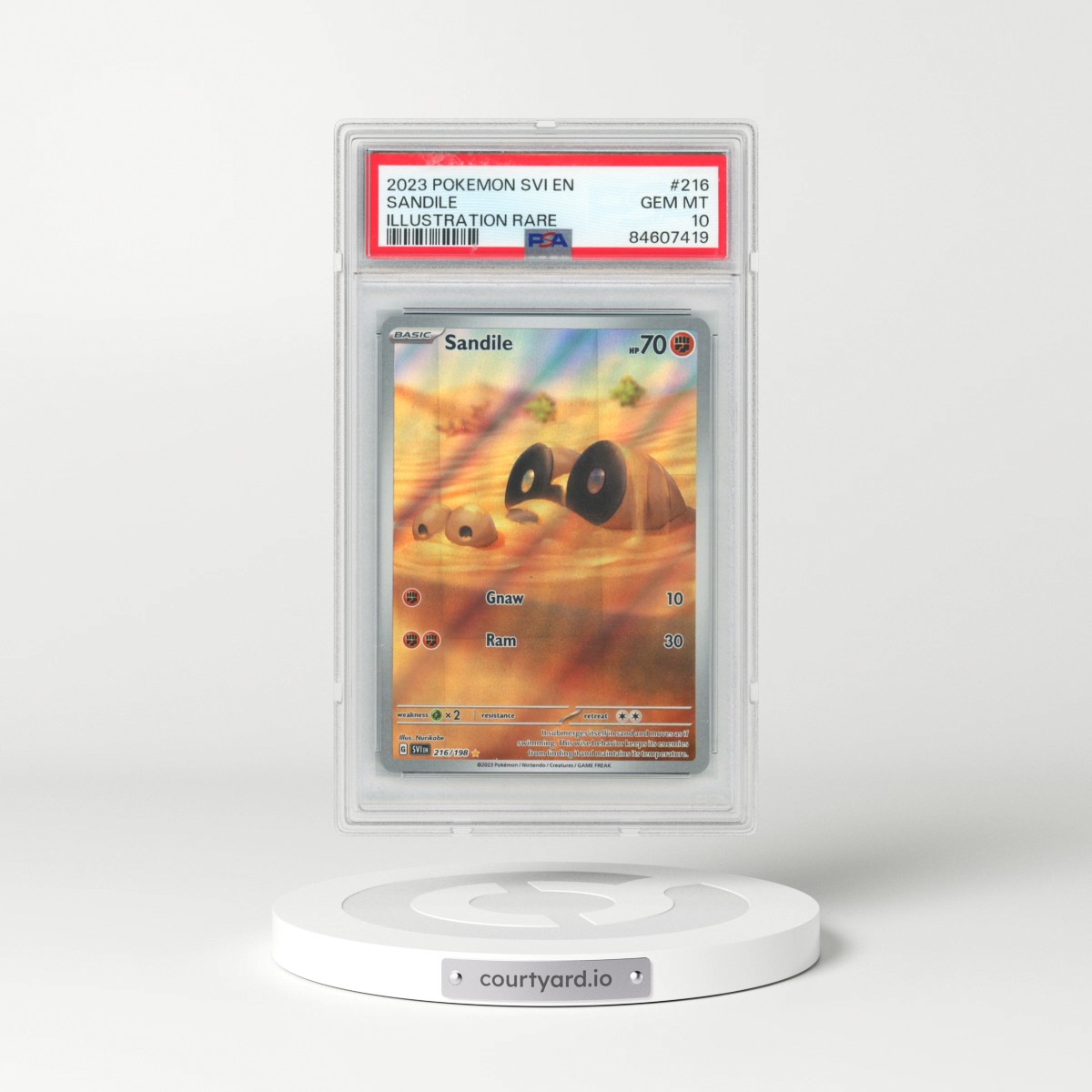 2023 Pokémon Svi EN-Scarlet & Violet #216 Sandile - Illustration Rare (PSA 10 GEM MINT)