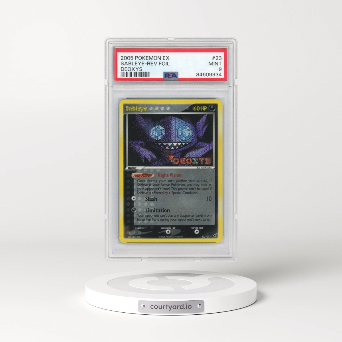 2005 Pokémon EX Deoxys #23 Sableye - Reverse Foil (PSA 9 MINT)
