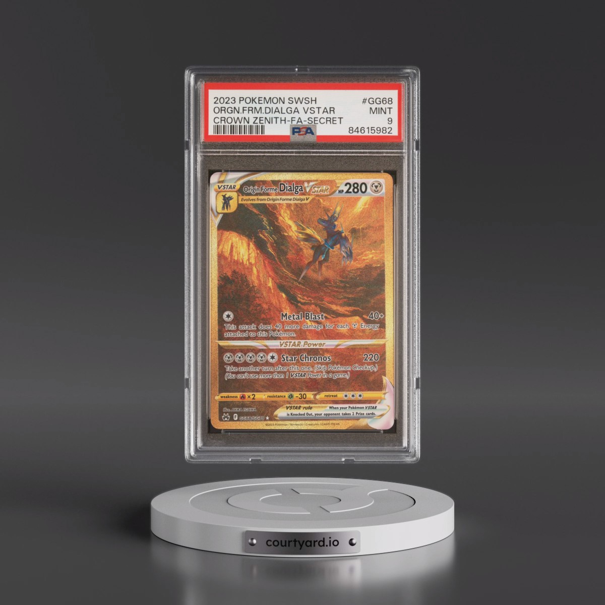 2023 Pokémon Sword and Shield Crown Zenith #GG68 Origin Forme Dialga Vstar - Full Art Secret (PSA 9 MINT)