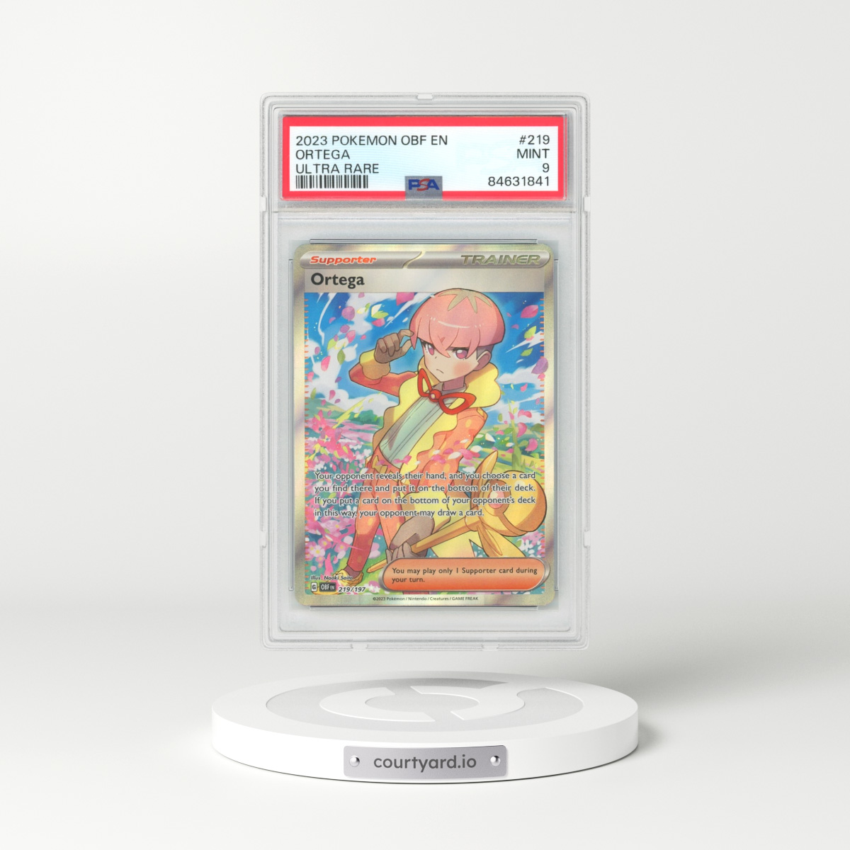 2023 Obsidian Flames #219 Ortega - Full Art Holo (PSA 9 MINT)