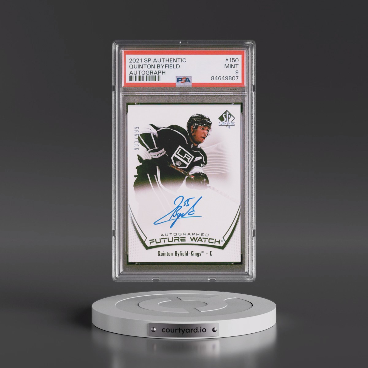 2021 SP Authentic Quinton Byfield - Autograph #150 PSA 9