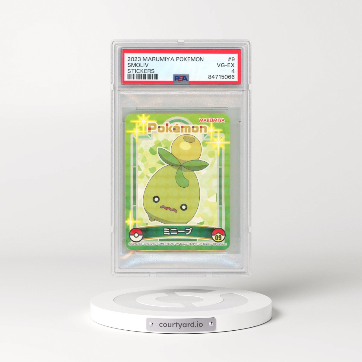 2023 Marumiya Pokémon Stickers #9 Smoliv (PSA 4 VG-EX)