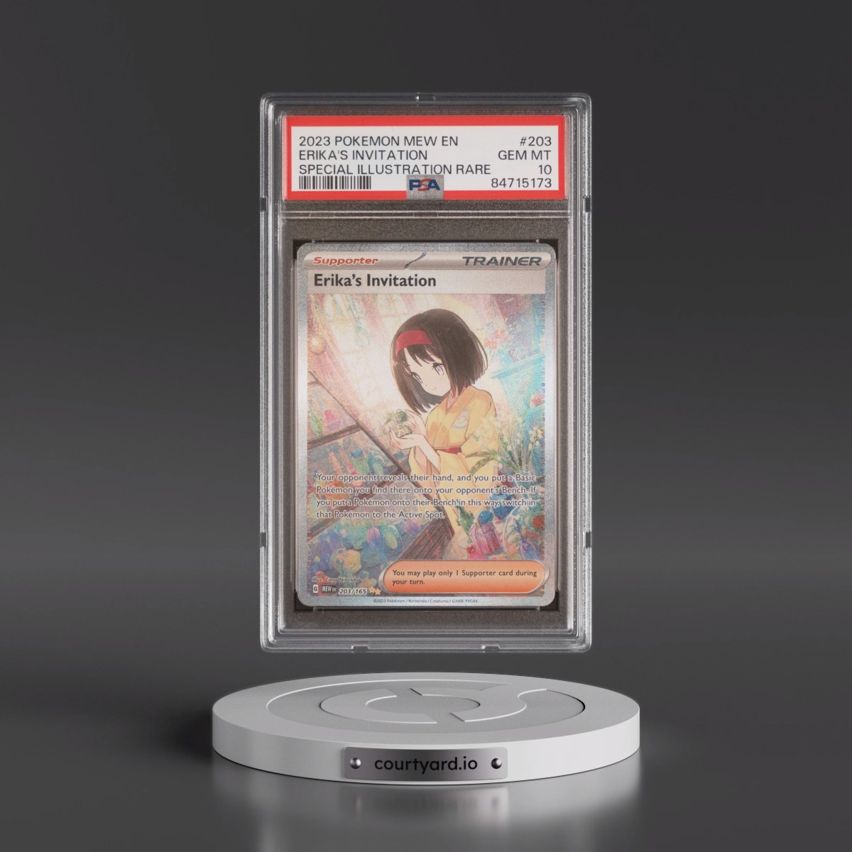2023 Pokémon Mew EN-151 #203 Erika's Invitation - Special Illustration Rare (PSA 10 GEM MINT)
