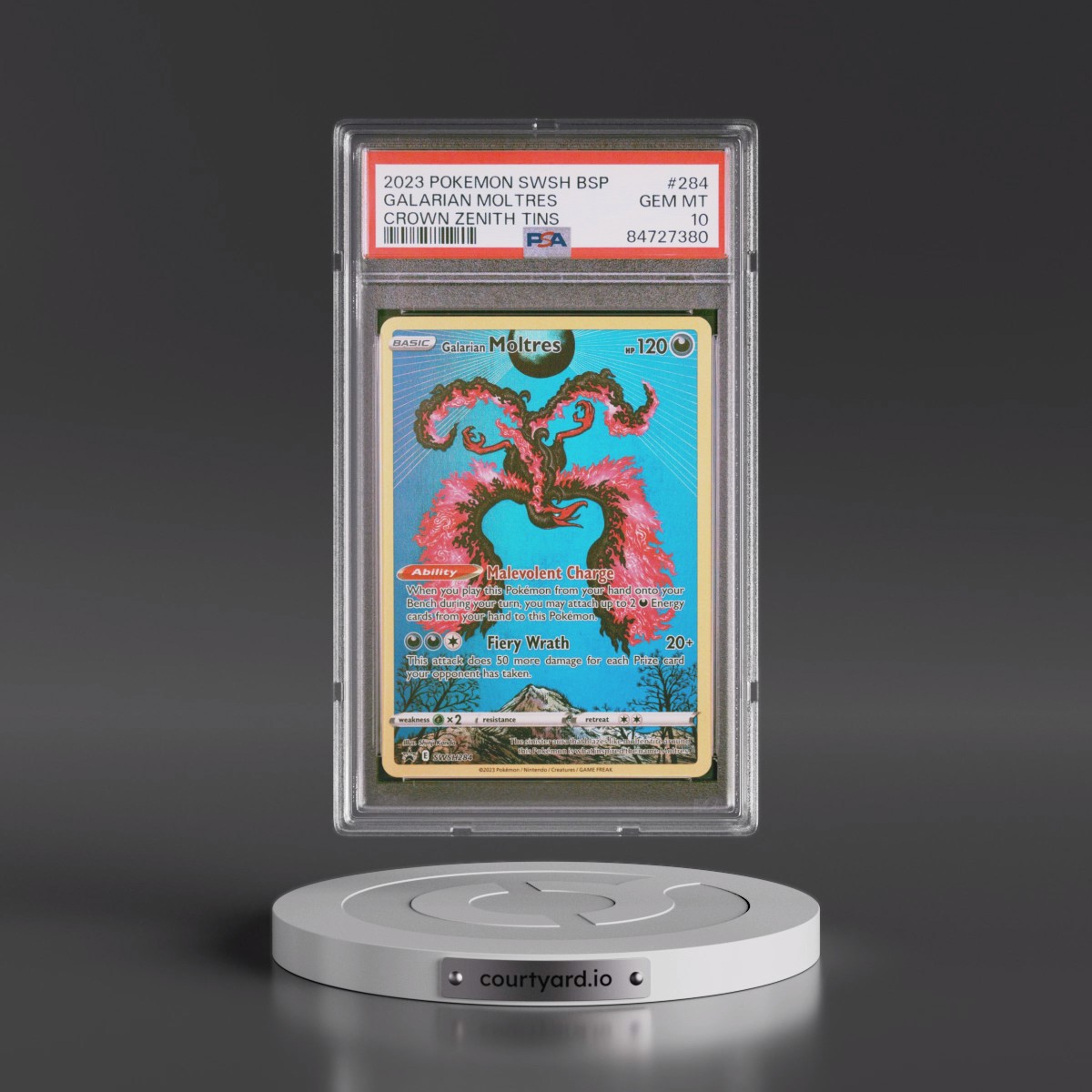 2023 Pokémon Swsh Black Star Promo #284 Galarian Moltres - Crown Zenith Tins (PSA 10 GEM MINT)