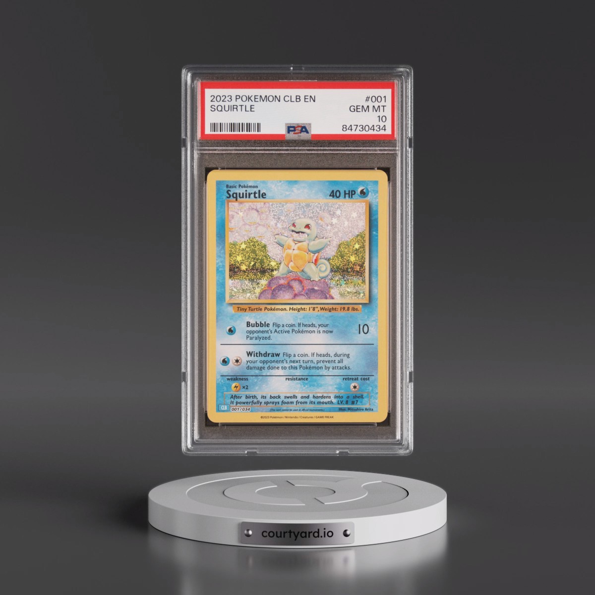 2023 Pokémon Clb-Trading Card Game Classic Blastoise & Suicune EX Deck #001 Squirtle (PSA 10 GEM MINT)