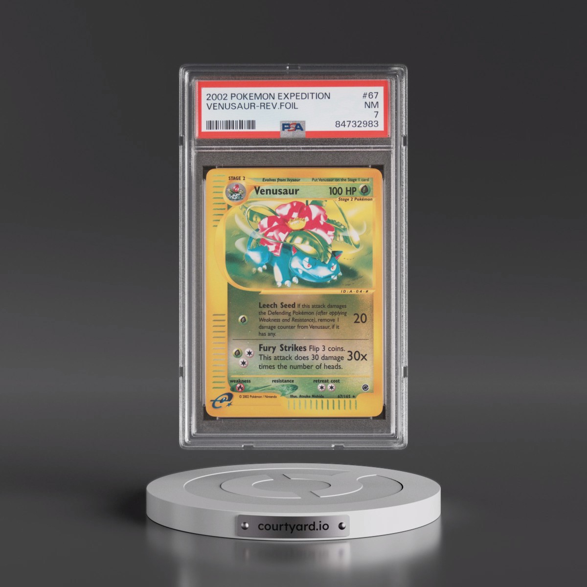 2002 Pokémon Expedition #67 Venusaur - Reverse Foil (PSA 7 NM)