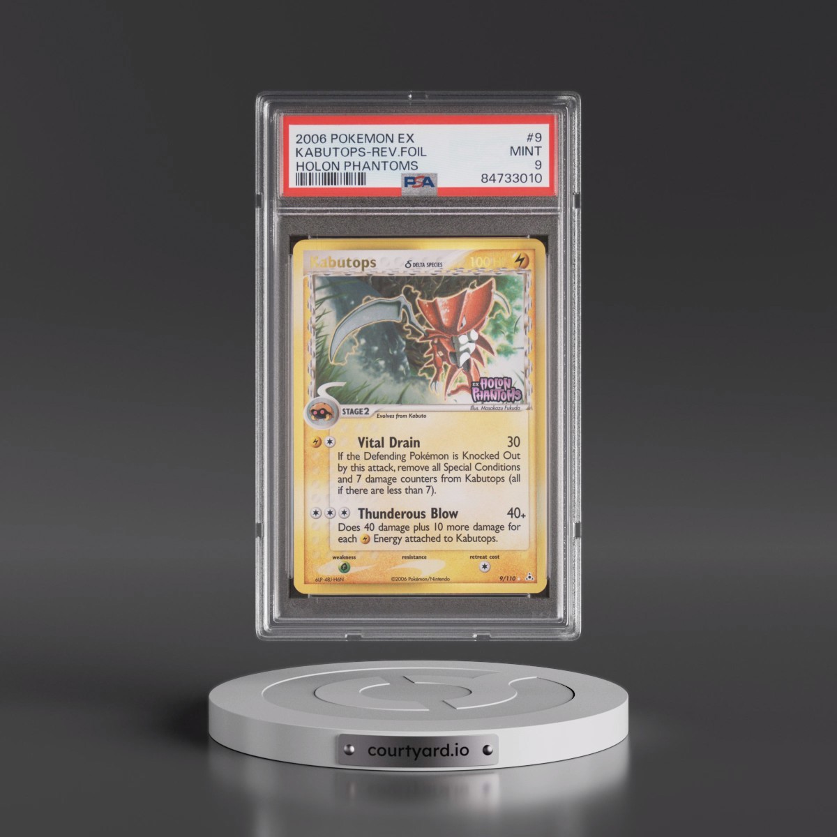 2006 Pokémon EX Holon Phantoms #9 Kabutops - Reverse Foil (PSA 9 MINT)