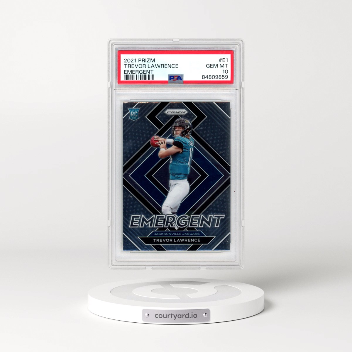 2021 Panini Prizm Emergent #E1 Trevor Lawrence (PSA 10 GEM MINT)