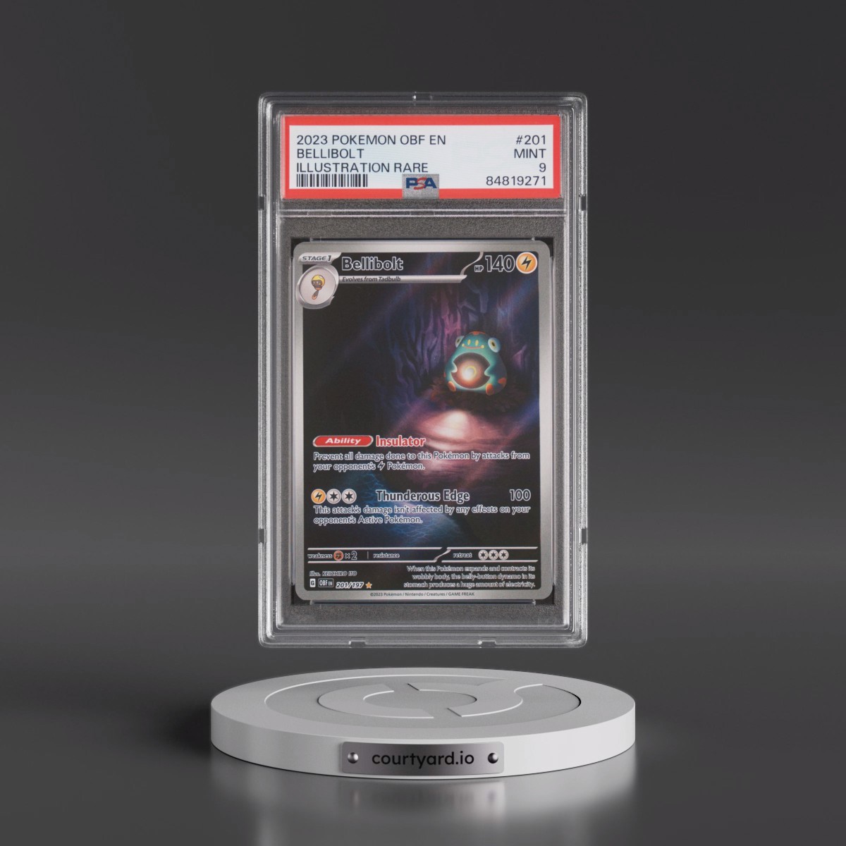 2023 Pokémon Obf EN-Obsidian Flames #201 Bellibolt - Illustration Rare (PSA 9 MINT)