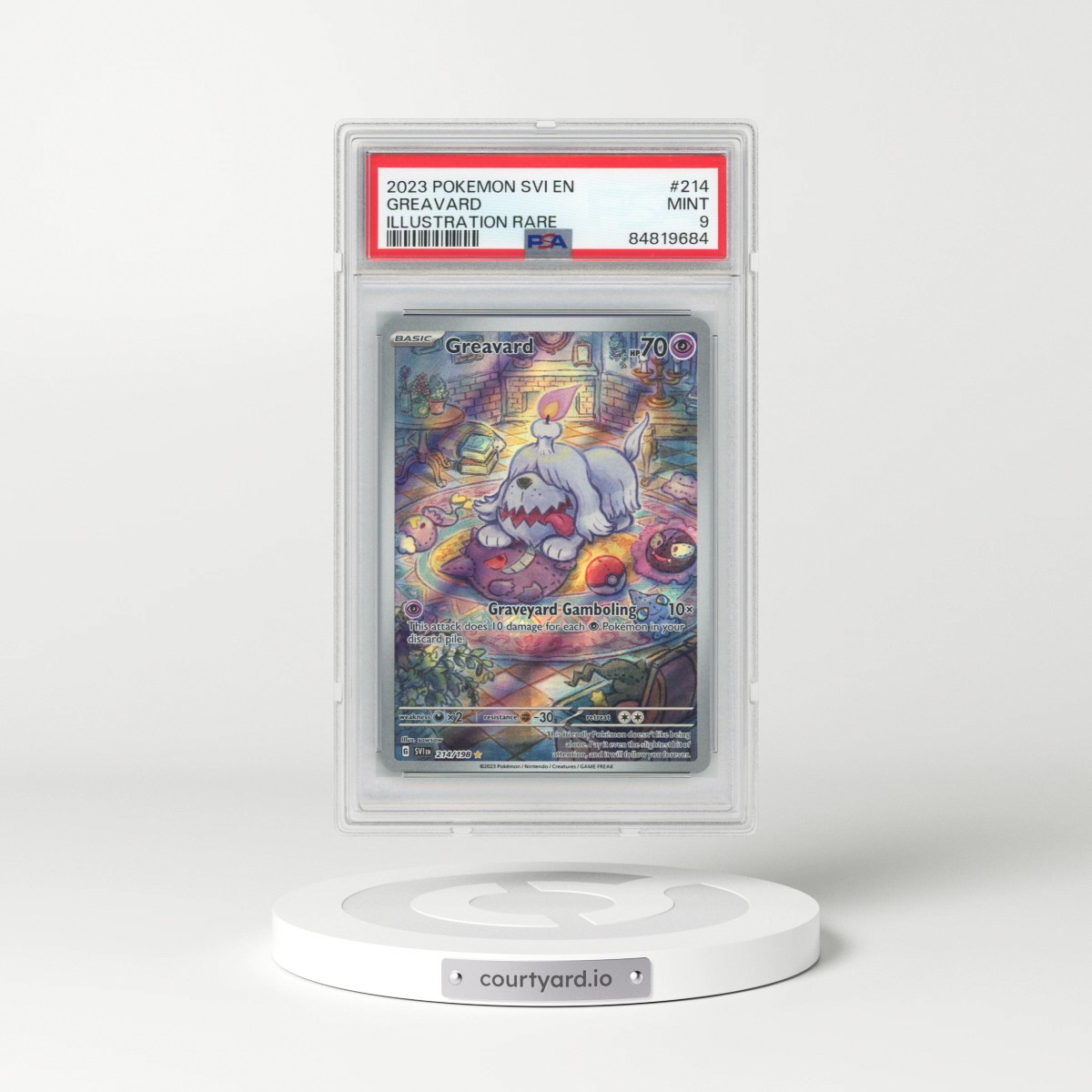 2023 Pokémon Svi EN-Scarlet & Violet #214 Greavard - Illustration Rare (PSA 9 MINT)