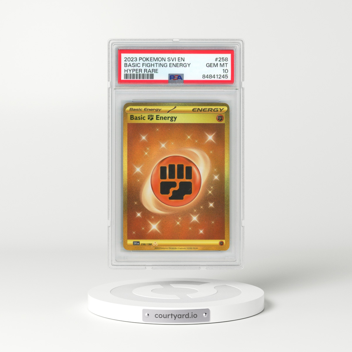 2023 Pokémon Svi EN-Scarlet & Violet #258 Basic Fighting Energy - Hyper Rare (PSA 10 GEM MINT)