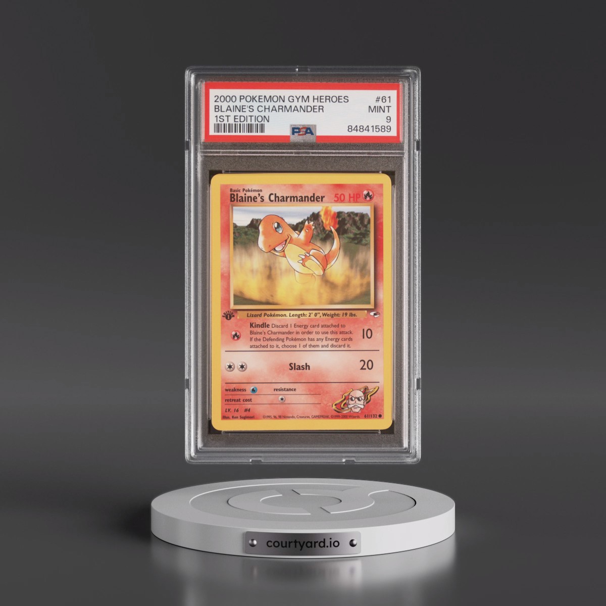 2000 Pokémon Gym Heroes #61 Blaine's Charmander - 1st Edition (PSA 9 MINT)