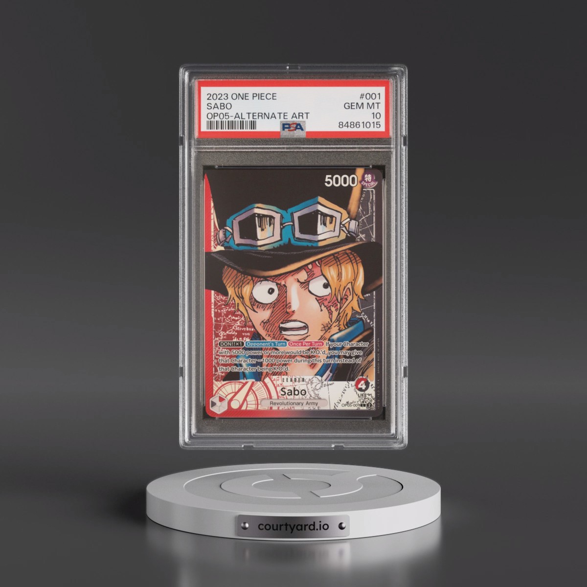 2023 One Piece OP05-Awakening of the New Era #001 Sabo - Alternate Art (PSA 10 GEM MINT)