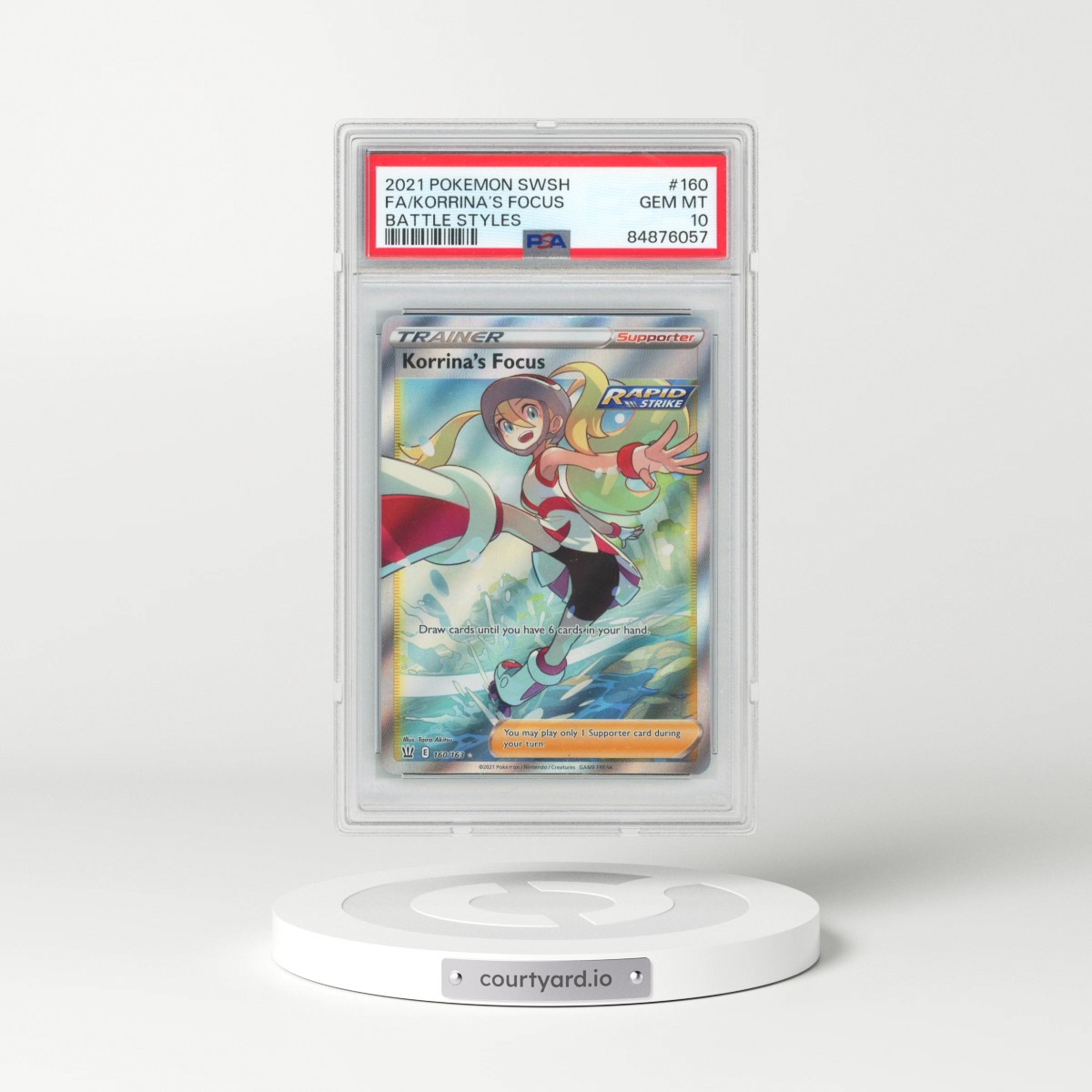 2021 Pokémon Sword & Shield Battle Styles #160 Korrina's Focus - Full Art (PSA 10 GEM MINT)