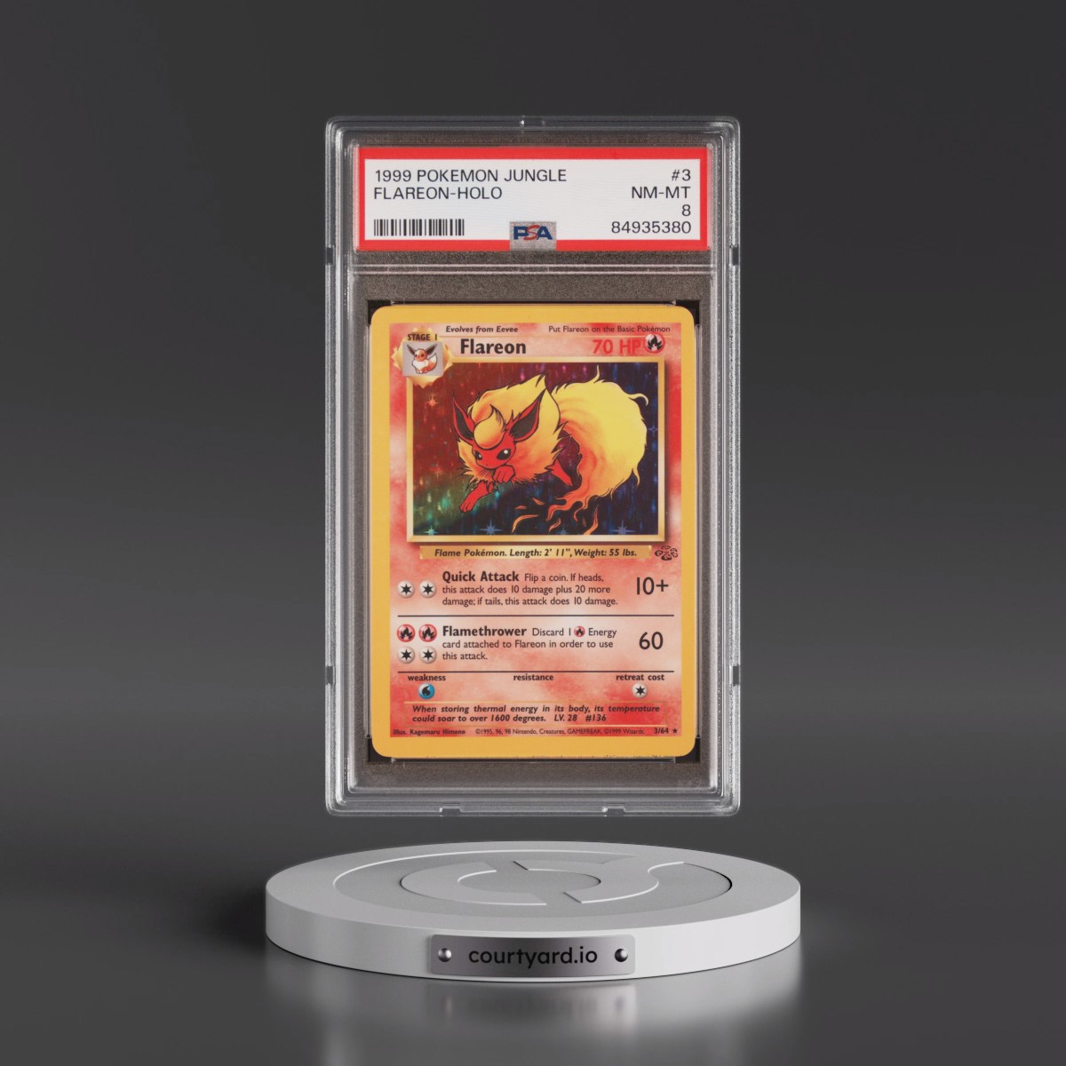 1999 Pokémon Jungle #3 Flareon - Holo (PSA 8 NM-MT)