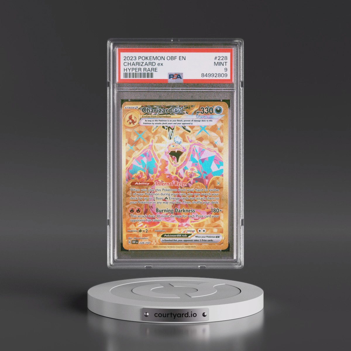 2023 Pokémon Obf EN-Obsidian Flames #228 Charizard EX - Holo Hyper Rare (PSA 9 MINT)