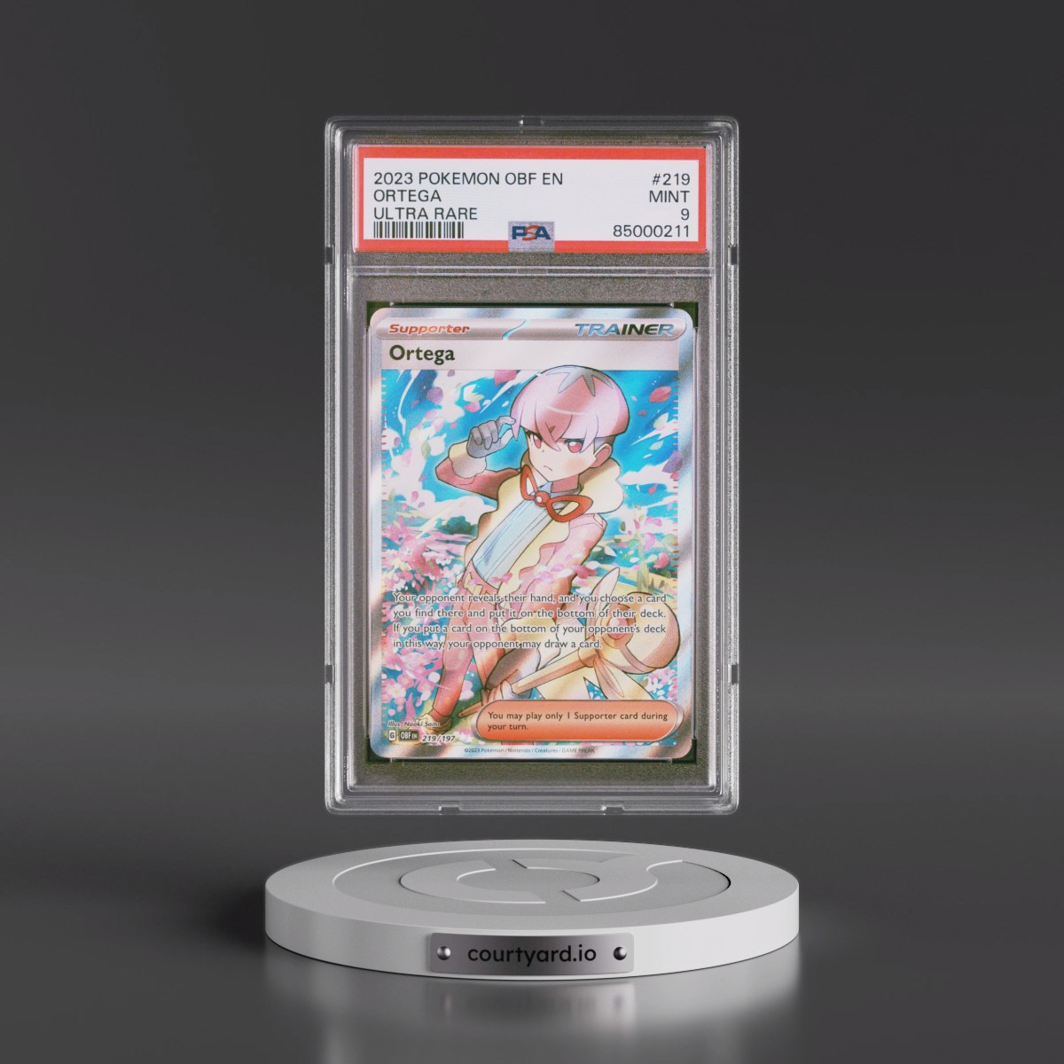 2023 Pokémon Obf EN-Obsidian Flames #219 Ortega - Ultra Rare (PSA 9 MINT)