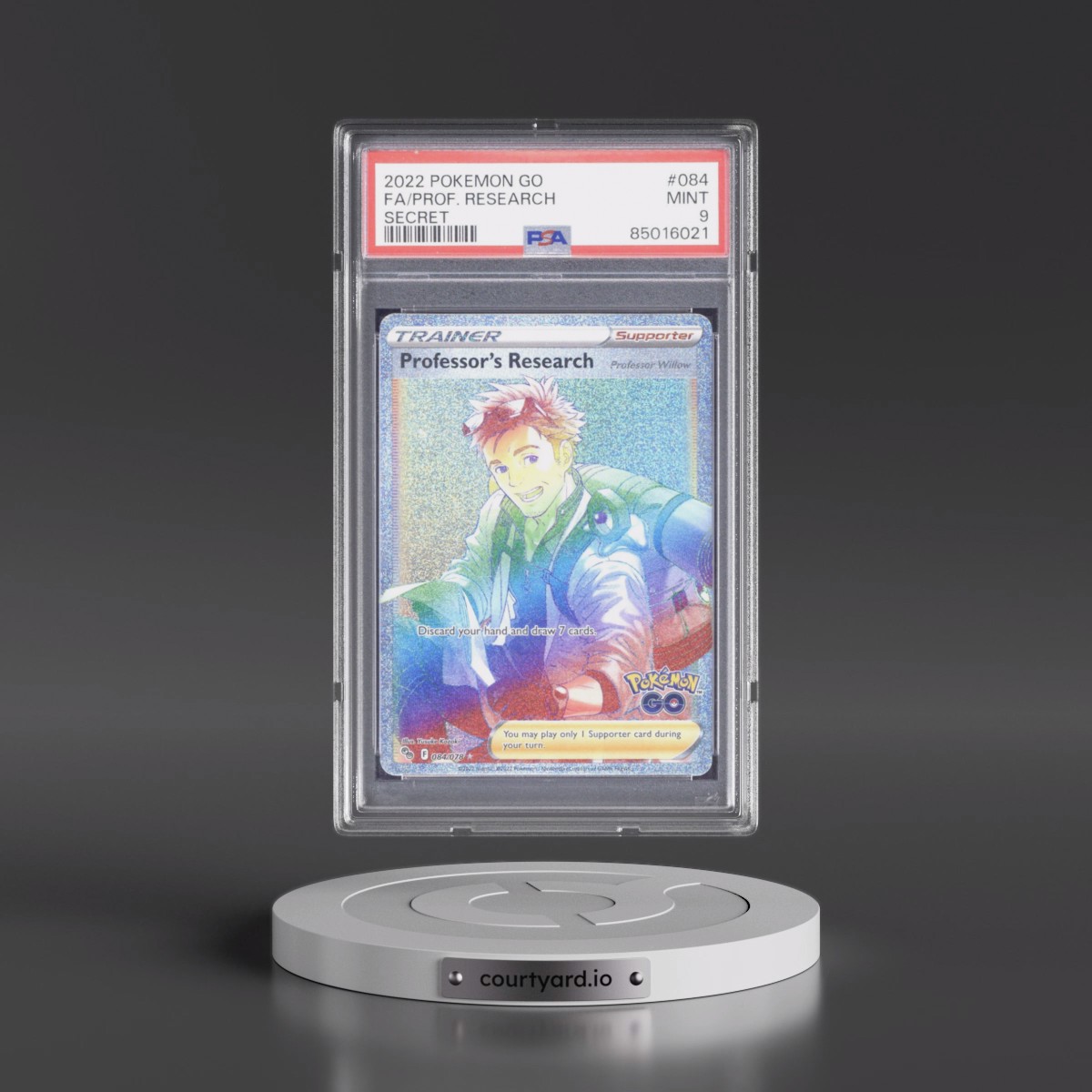 2022 Pokémon Go #084 Professor's Research - Full Art Secret (PSA 9 MINT)