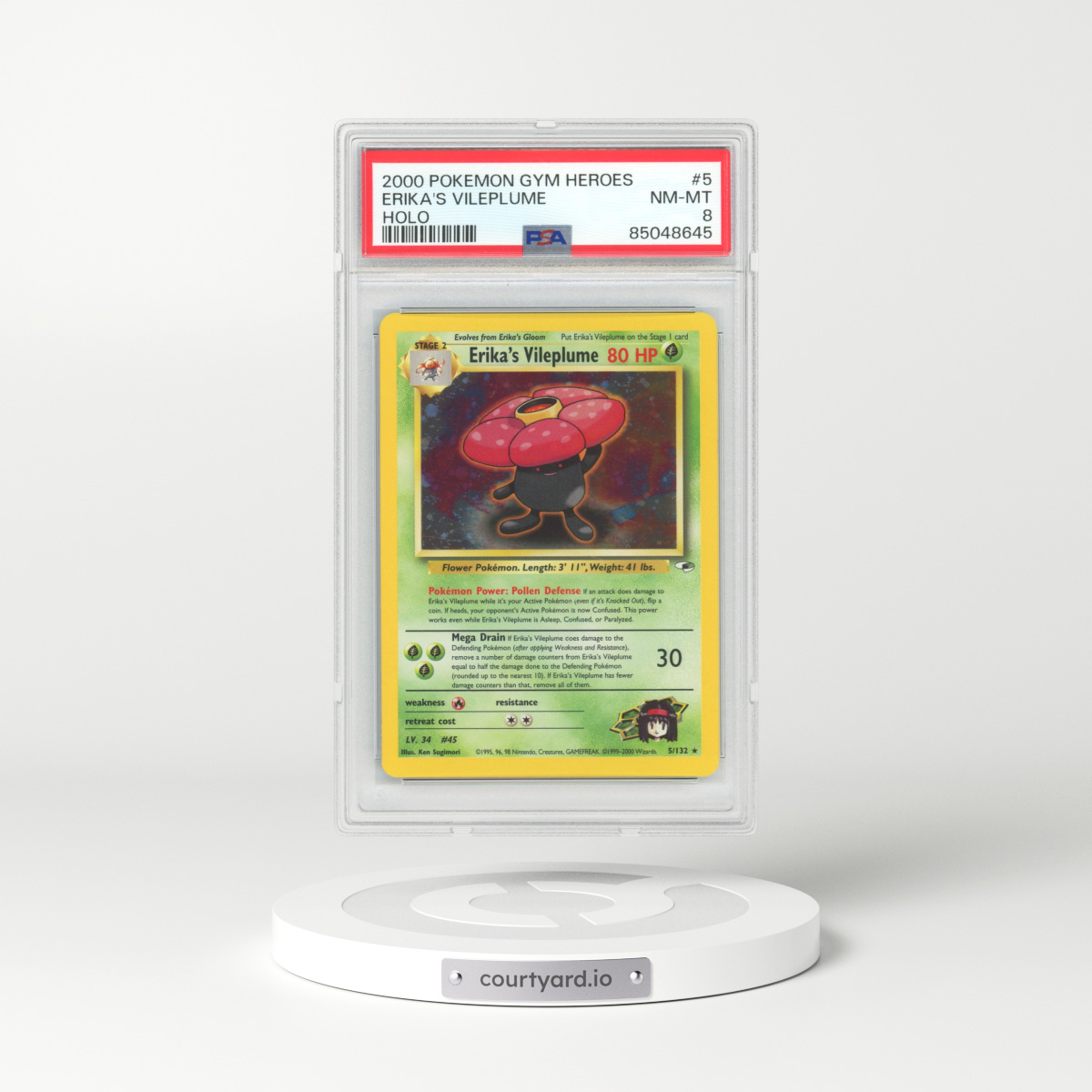 2000 Gym Heroes #5 Erika's Vileplume - Holo (PSA 8 NM-MT)