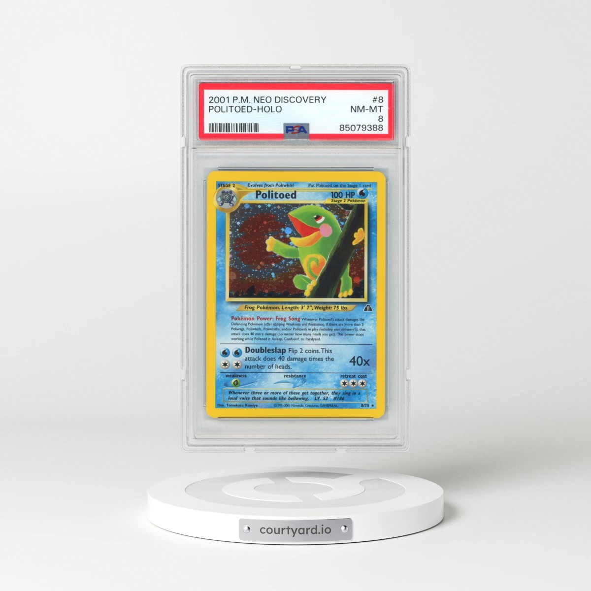 2001 Pokémon Neo Discovery #8 Politoed - Holo (PSA 8 NM-MT)