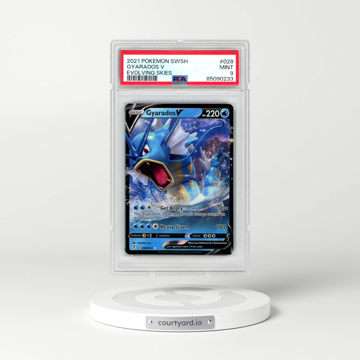 2021 Pokémon Sword & Shield Evolving Skies #028 Gyarados V - Holo (PSA 9 MINT)