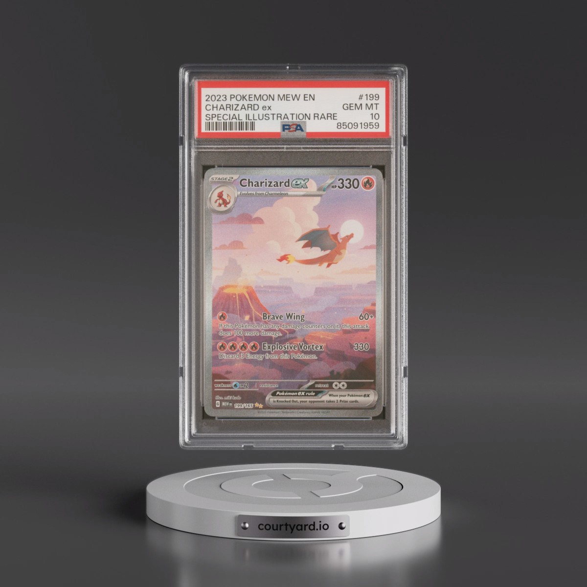 2023 Pokémon Mew EN-151 #199 Charizard EX - Holo Special Illustration Rare (PSA 10 GEM MINT)