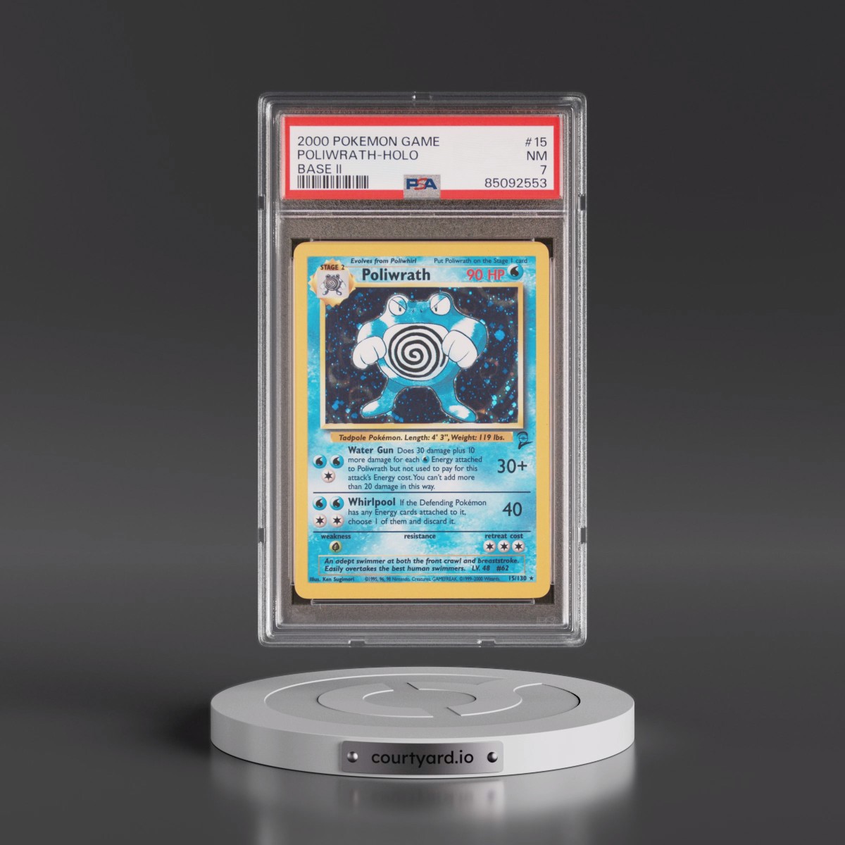 2000 Pokémon Game Base II #15 Poliwrath - Holo (PSA 7 NM)