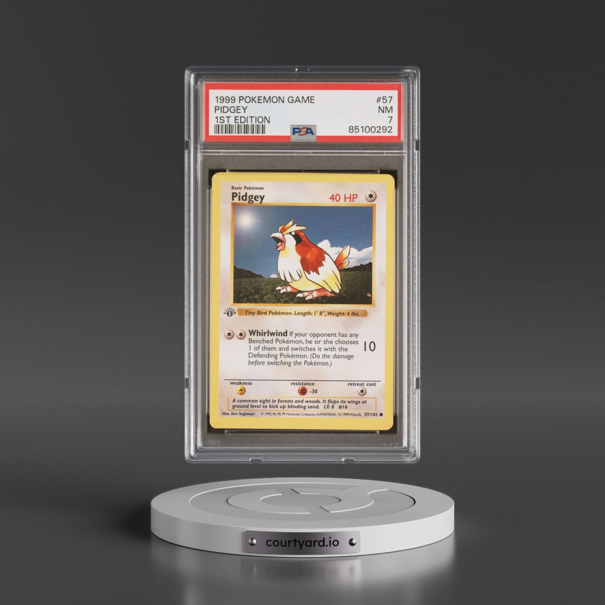1999 Pokémon Game #57 Pidgey - 1st Edition (PSA 7 NM)