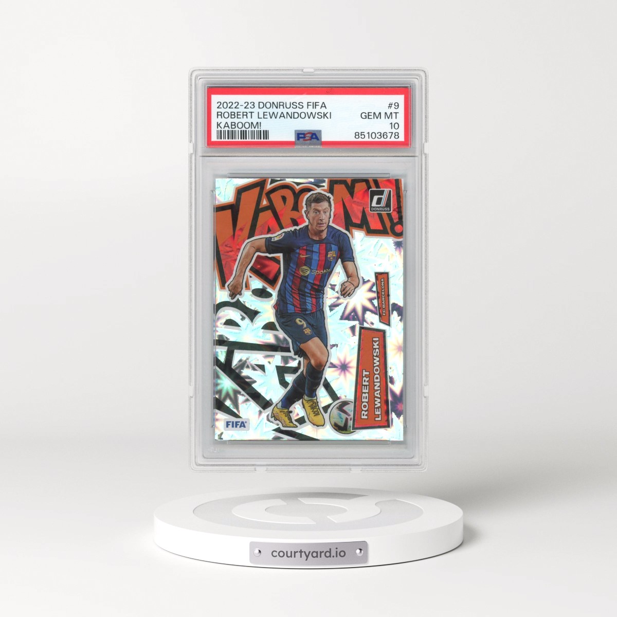 2022 Panini Donruss FIFA Kaboom! #9 Robert Lewandowski (PSA 10 GEM MINT)