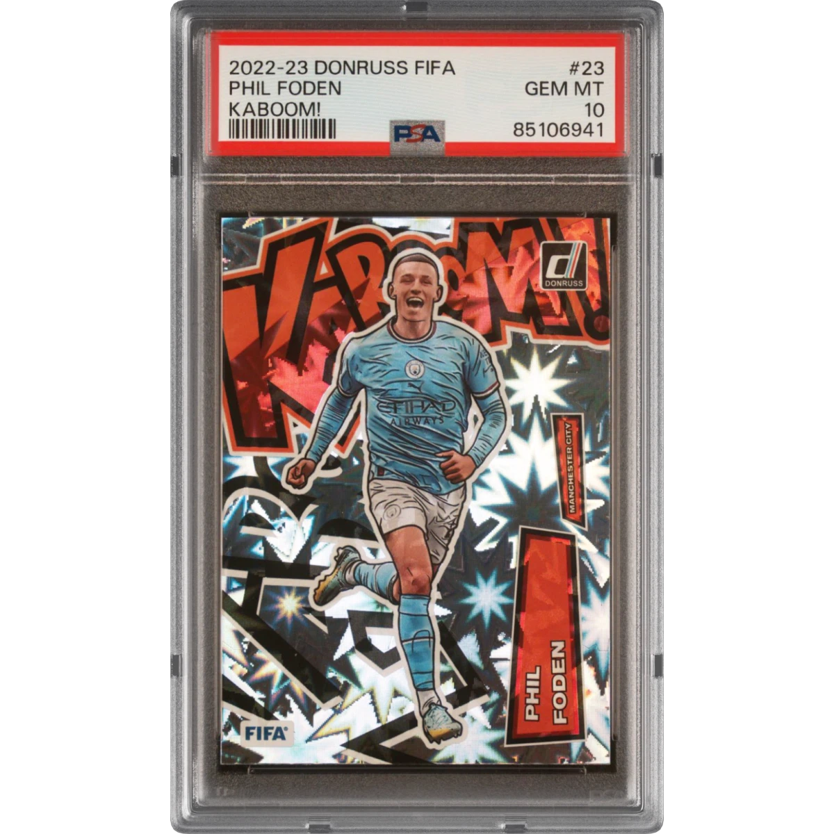 2022 Panini Donruss FIFA Kaboom! #23 Phil Foden, PSA 10