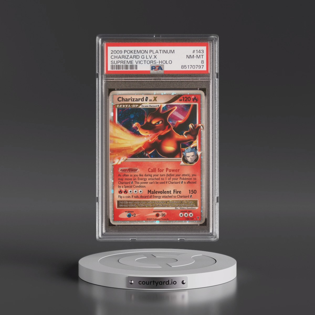 2009 Pokémon Platinum Supreme Victors #143 Charizard G LV.X - Holo (PSA 8 NM-MT)