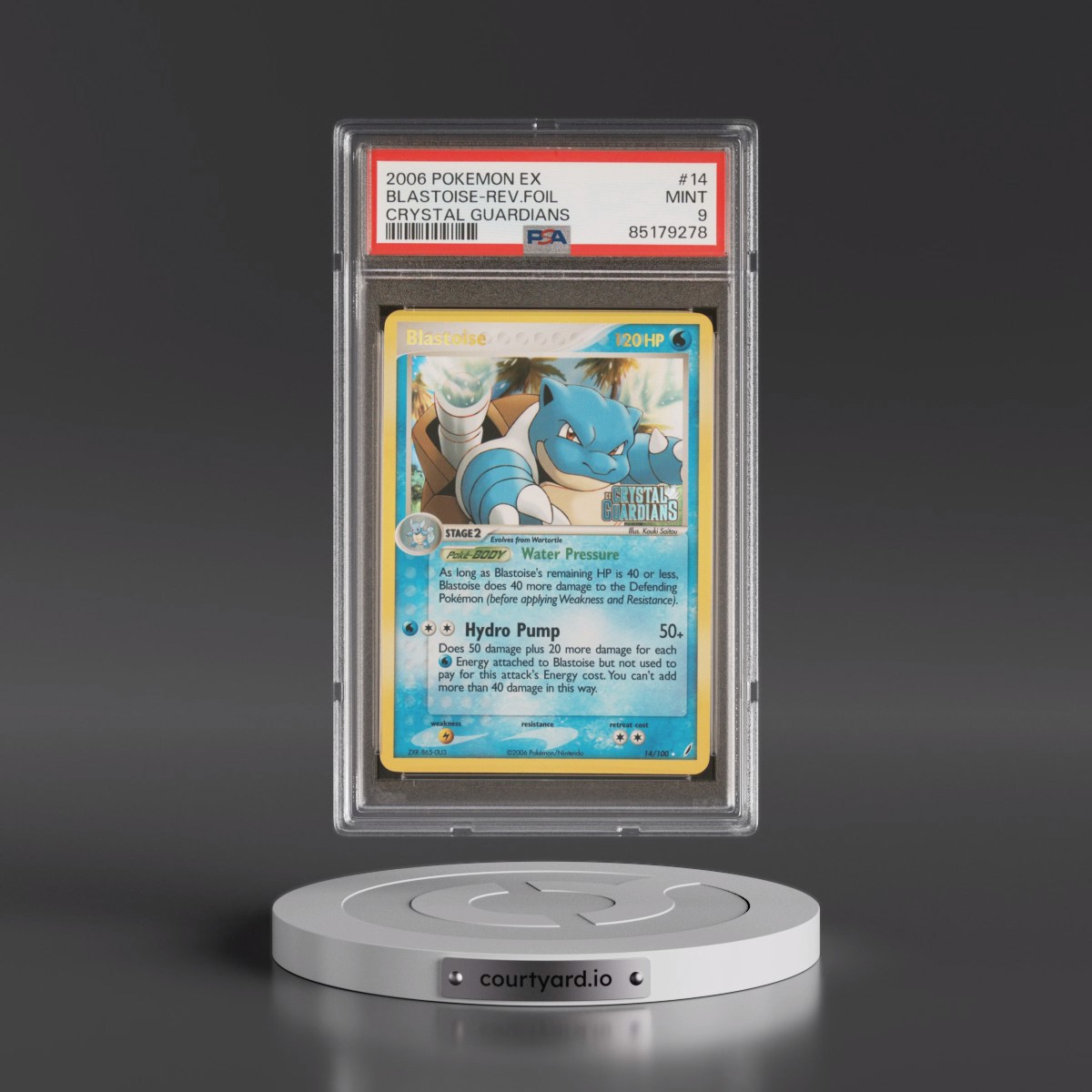 2006 Pokémon EX Crystal Guardians #14 Blastoise - Reverse Foil (PSA 9 MINT)