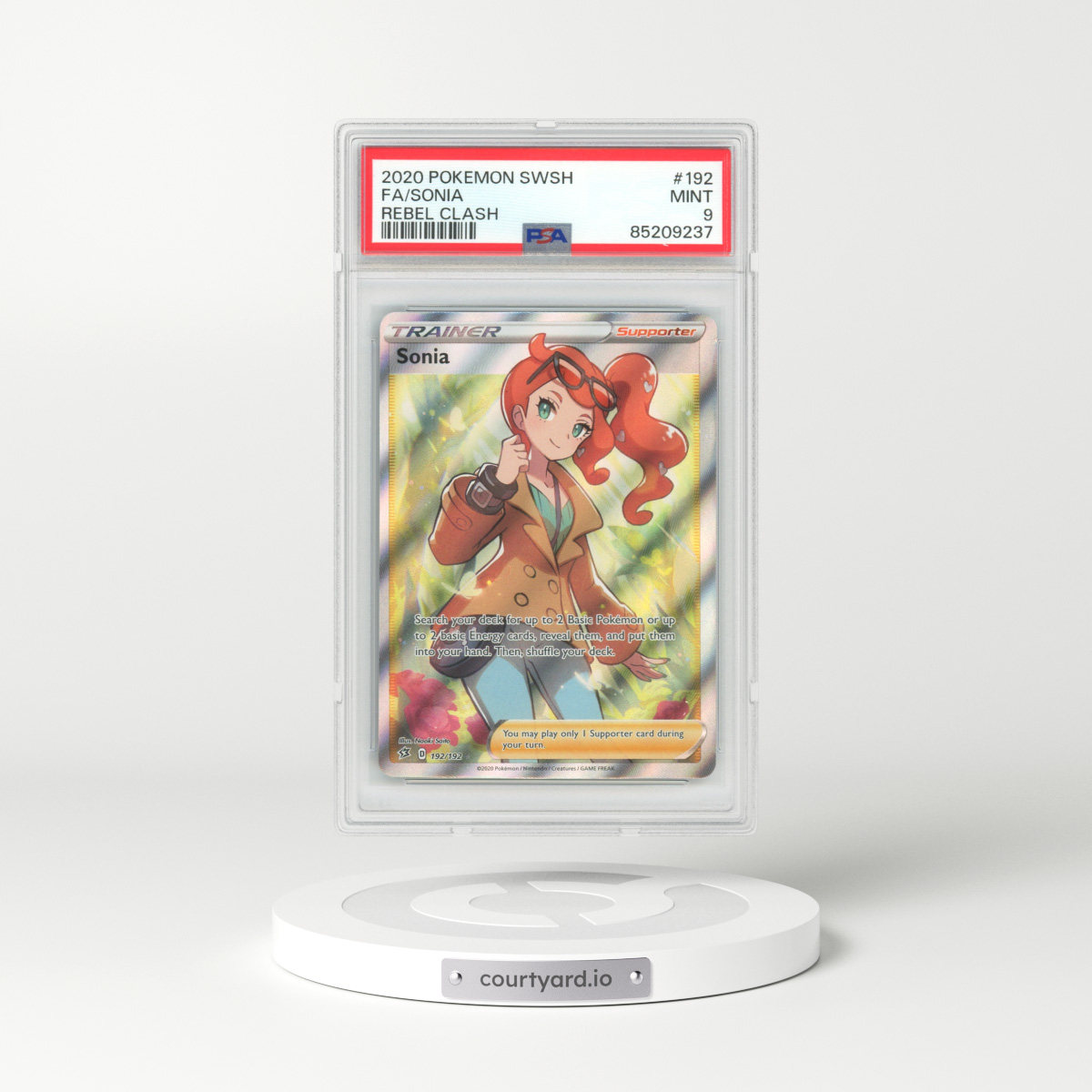2020 Rebel Clash #192 Sonia - Full Art Holo (PSA 9 MINT)