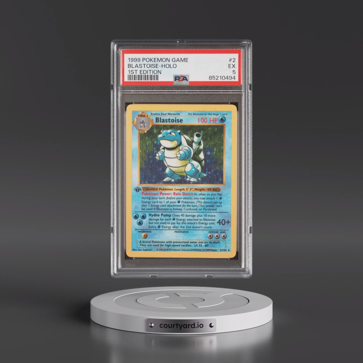 1999 Pokémon Game #2 Blastoise - 1st Edition Holo (PSA 5 EX)
