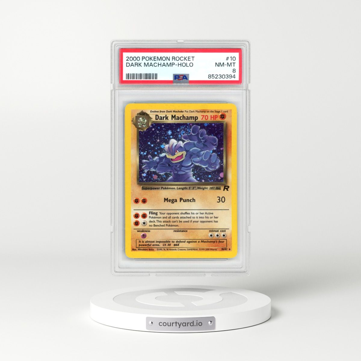 2000 Pokémon Rocket #10 Dark Machamp - Holo (PSA 8 NM-MT)