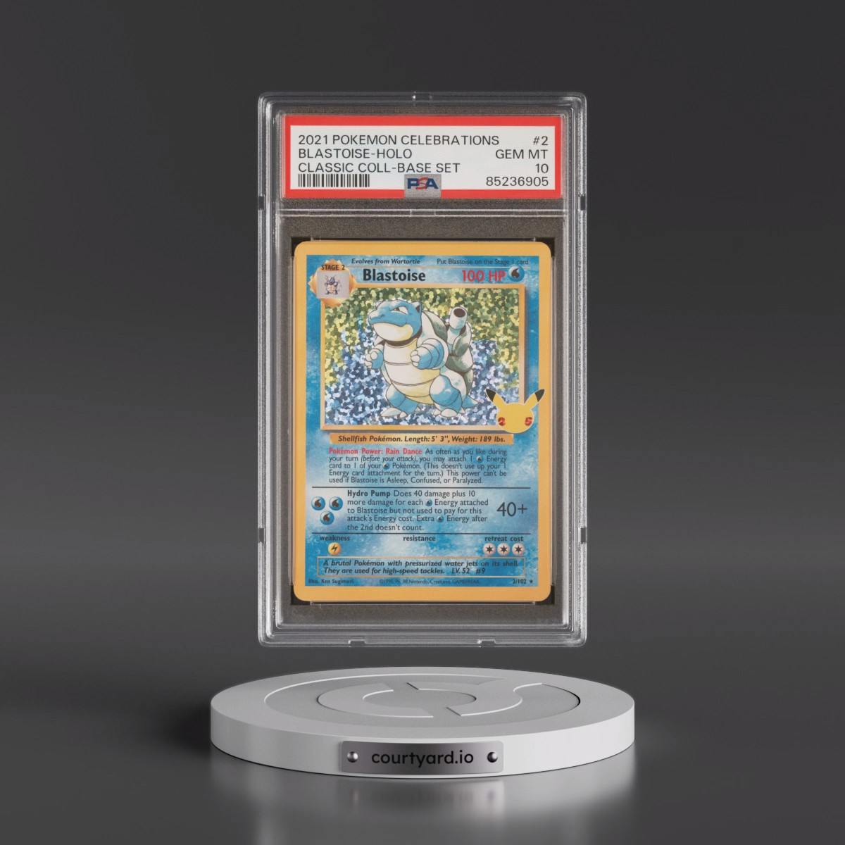 2021 Pokémon Celebrations Classic Collection #2 Blastoise - Holo (PSA 10 GEM MINT)