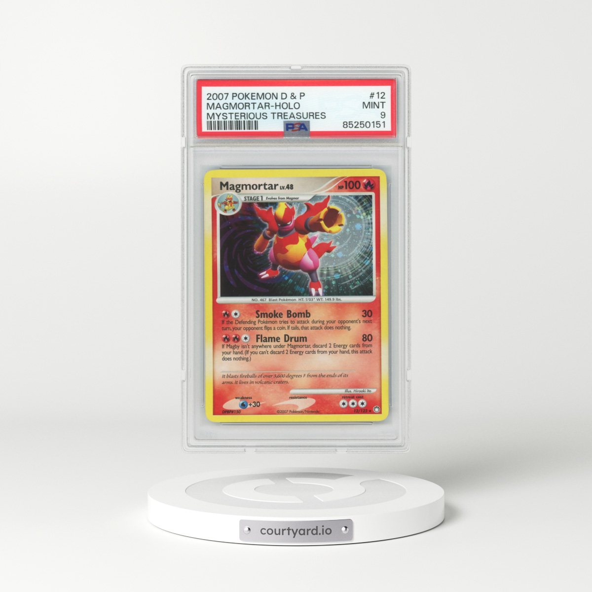2007 Mysterious Treasures #12 Magmortar - Holo (PSA 9 MINT)