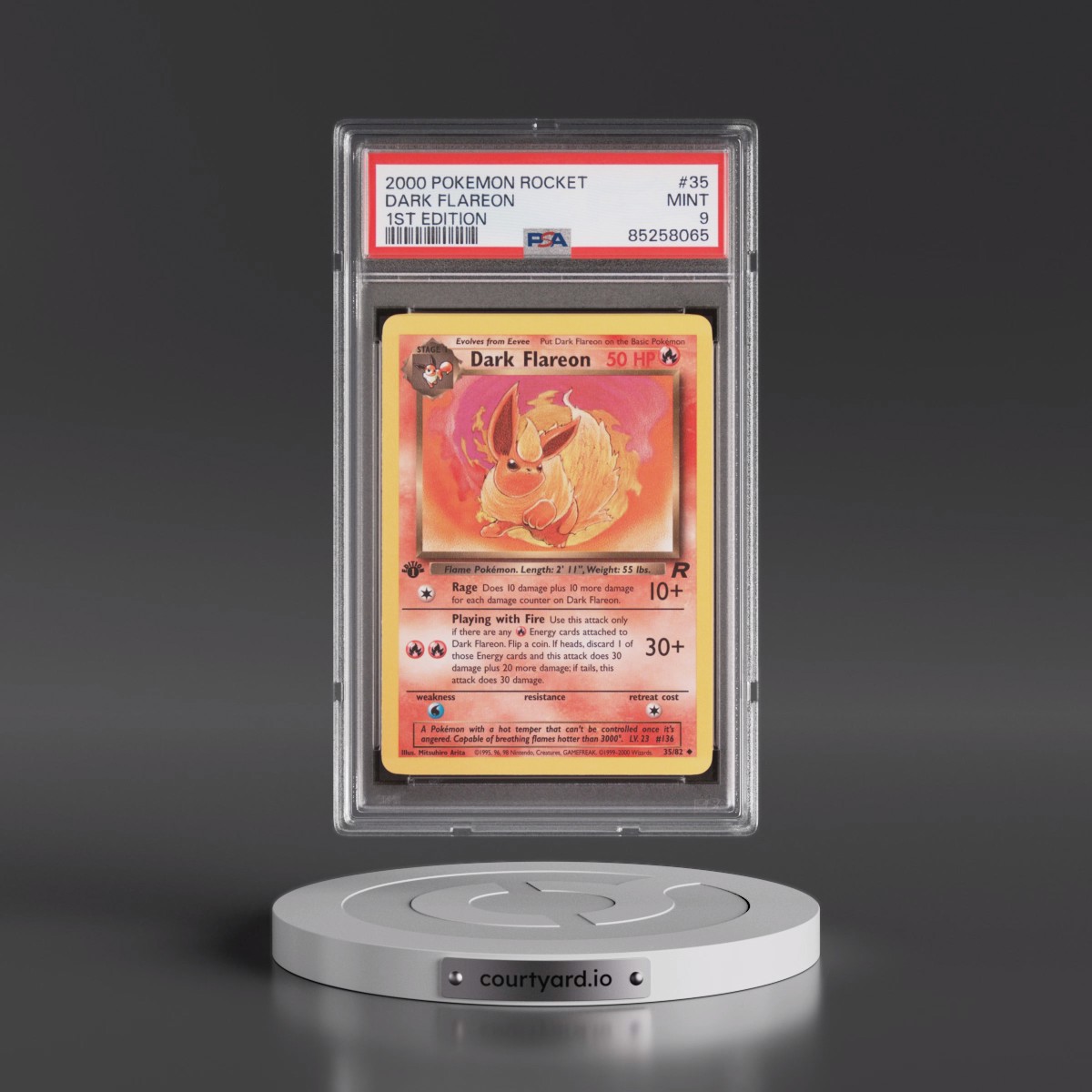 2000 Pokémon Rocket #35 Dark Flareon - 1st Edition (PSA 9 MINT)