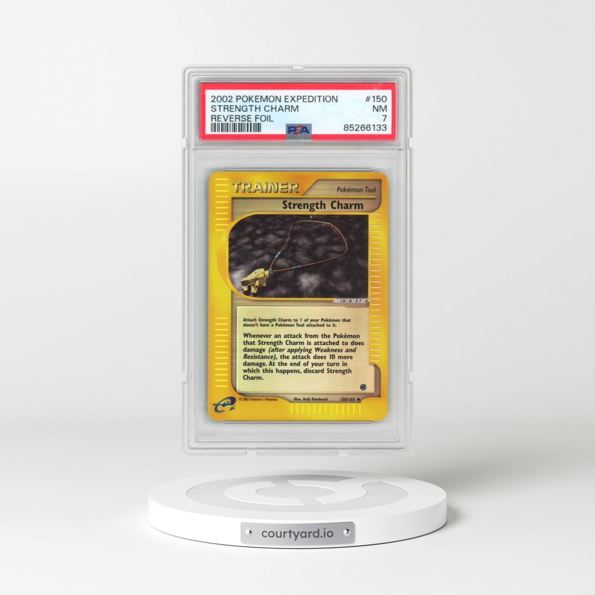 2002 Pokémon Expedition #150 Strength Charm - Reverse Foil (PSA 7 NM)