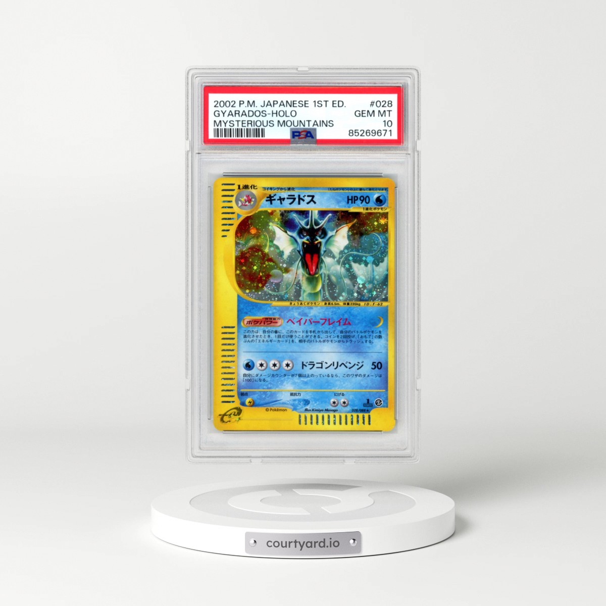 2002 Pokémon Mysterious Mountains #028 Gyarados - 1st Edition Holo (PSA 10 GEM MINT)