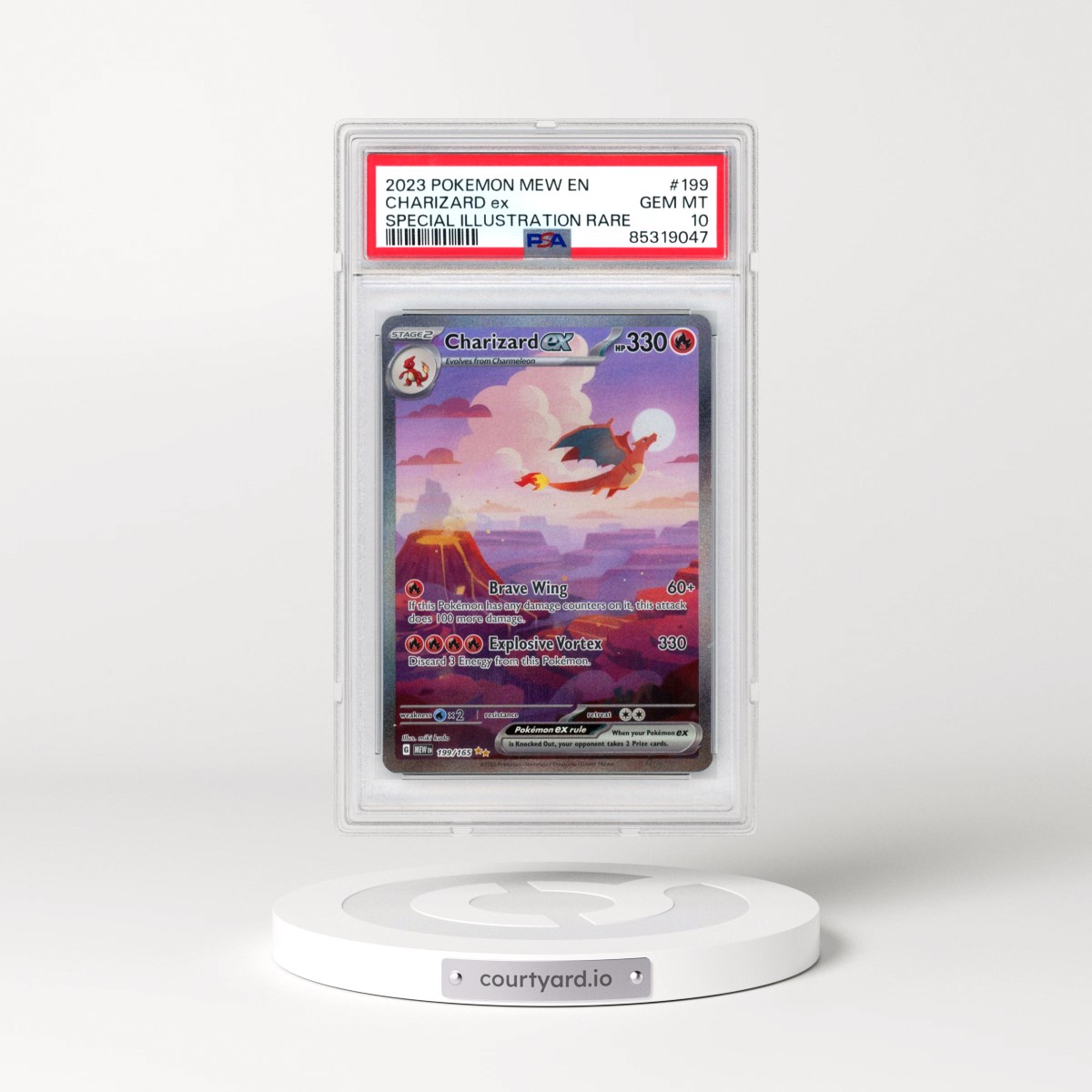 2023 Pokémon Mew EN-151 Charizard EX - Holo Special Illustration Rare #199 PSA 10