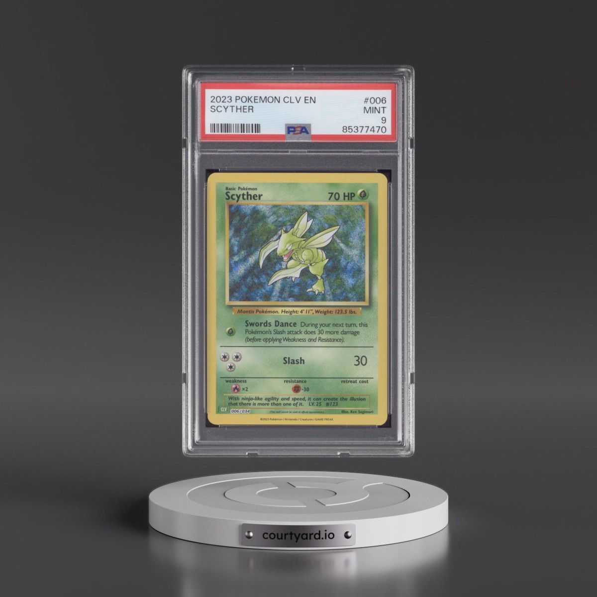 2023 Pokémon CLV-Trading Card Game Classic Venusaur & Lugia EX Deck #006 Scyther (PSA 9 MINT)