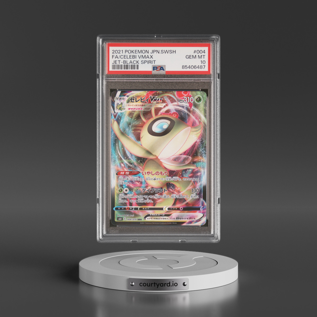 2021 Pokémon Sword & Shield Jet-Black Spirit #004 Celebi Vmax - Full Art (PSA 10 GEM MINT)