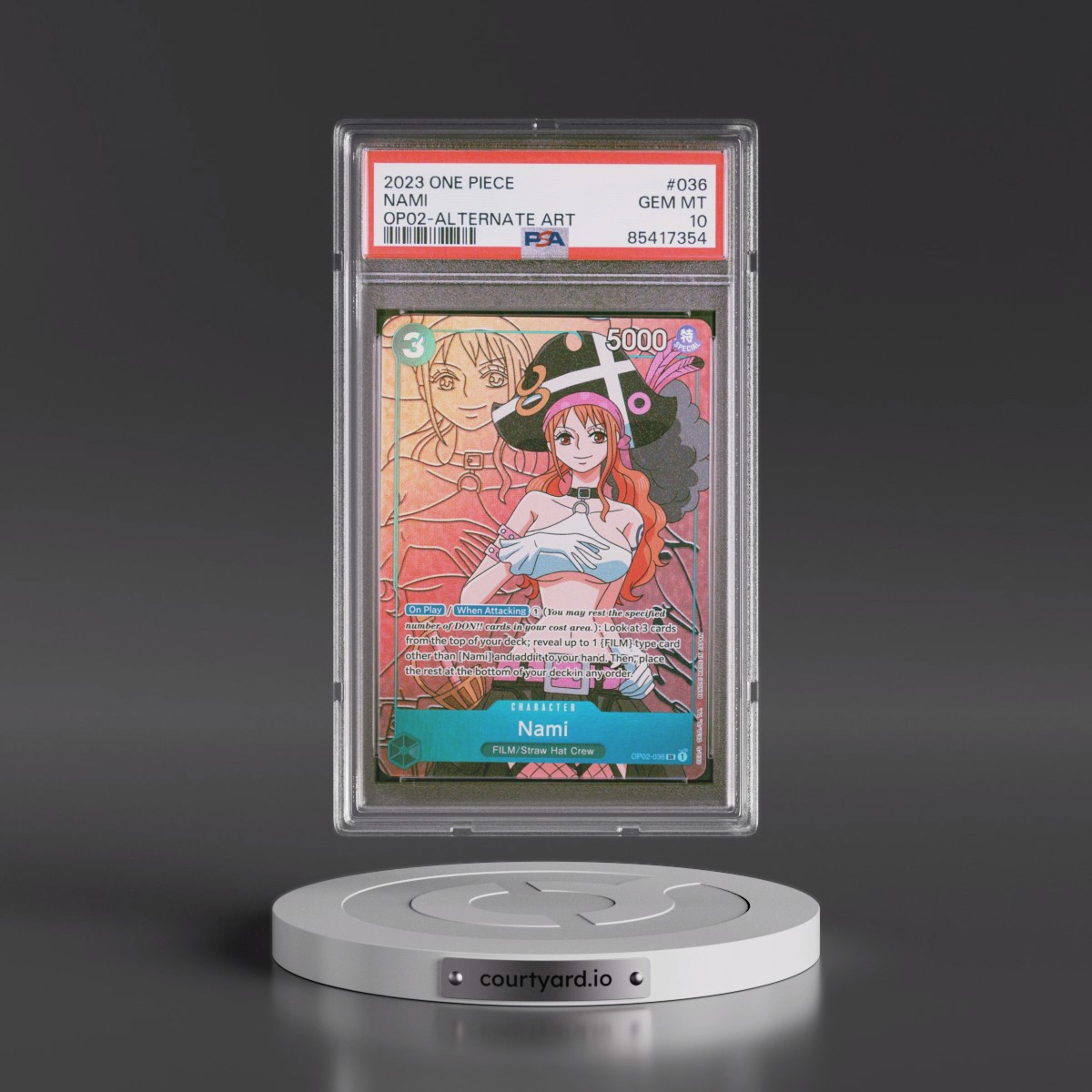 2023 One Piece OP02-Paramount War #036 Nami - Alternate Art (PSA 10 GEM MINT)