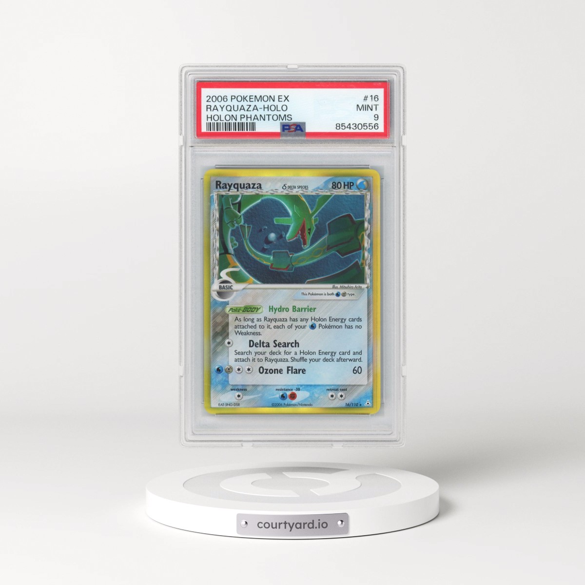 2006 Pokémon EX Holon Phantoms #16 Rayquaza - Holo (PSA 9 MINT)