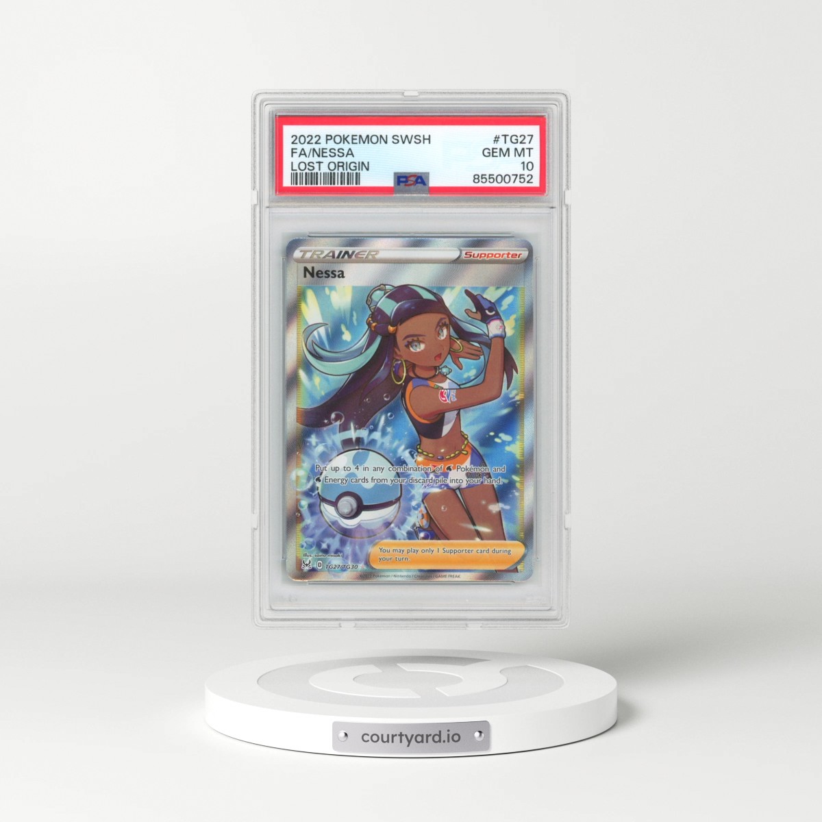2022 Pokémon Sword & Shield Lost Origin #TG27 Nessa - Full Art (PSA 10 GEM MINT)