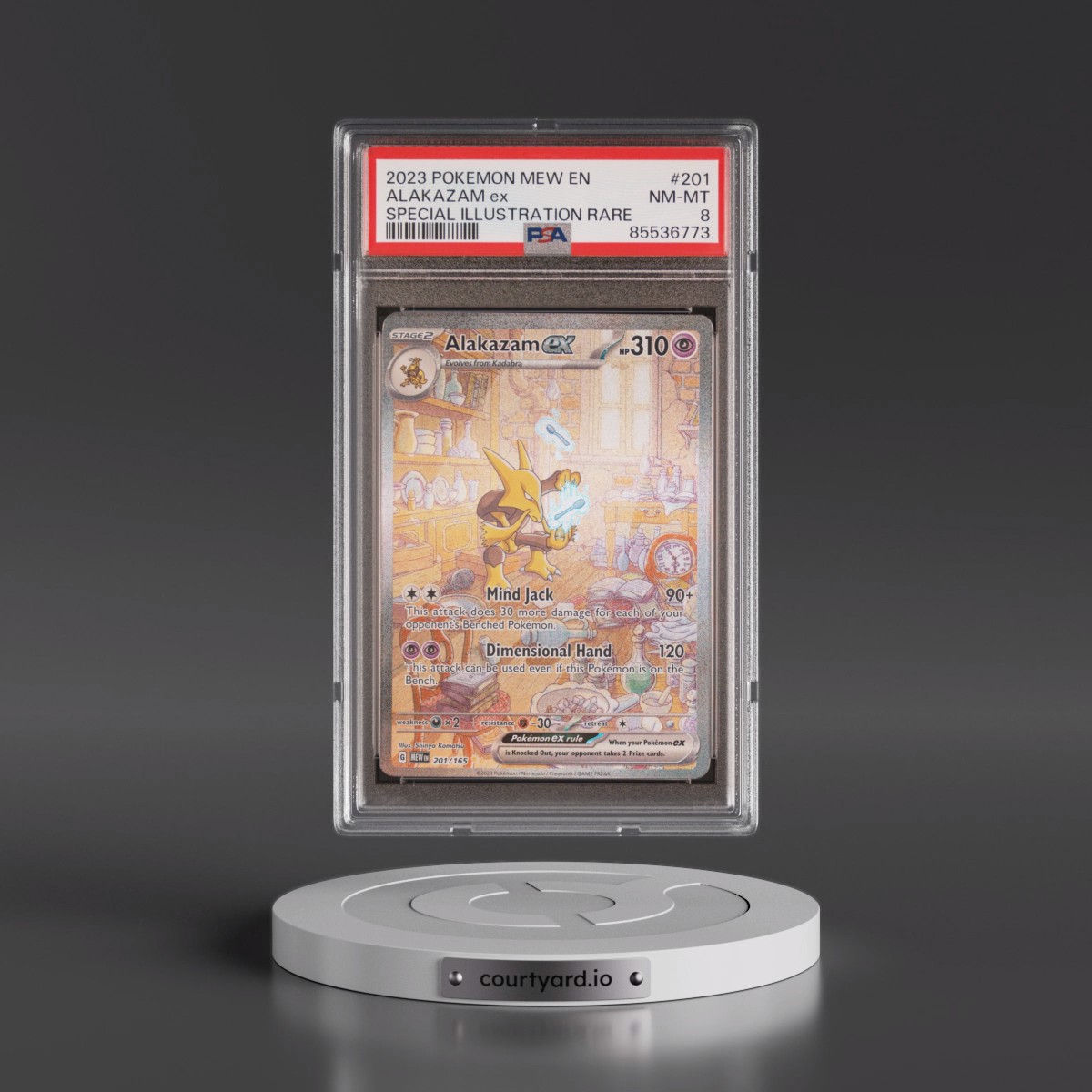 2023 Pokémon Mew EN-151 #201 Alakazam EX - Holo Special Illustration Rare (PSA 8 NM-MT)