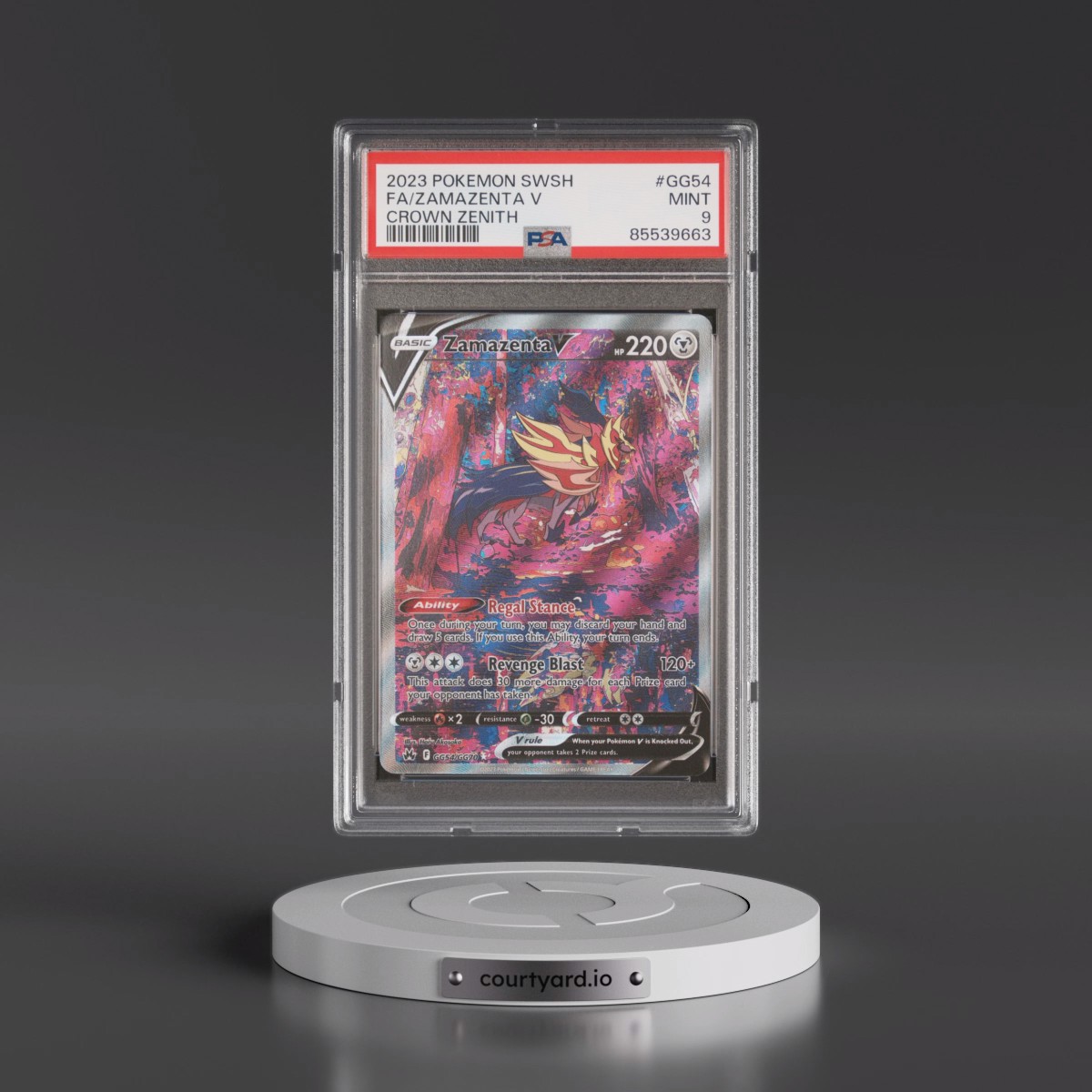 2023 Pokémon Sword and Shield Crown Zenith #GG54 Zamazenta V - Holo Full Art (PSA 9 MINT)