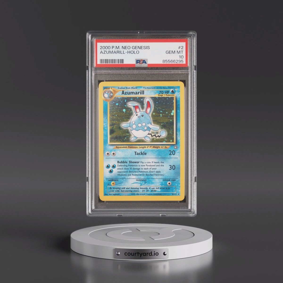 2000 Pokémon Neo Genesis #2 Azumarill - Holo (PSA 10 GEM MINT)