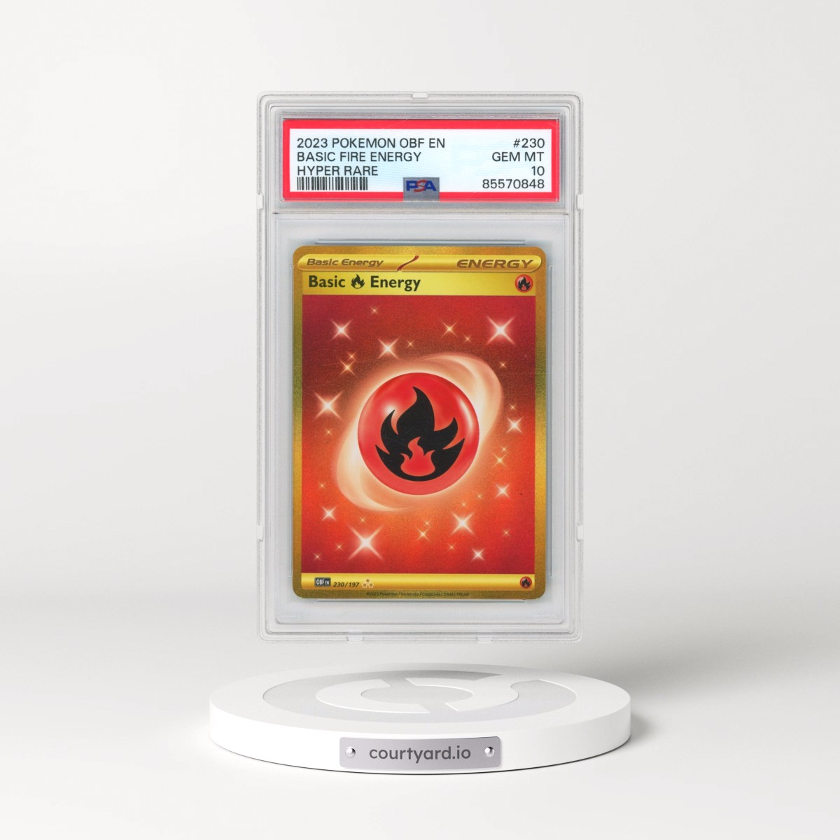 2023 Pokémon Obf EN-Obsidian Flames #230 Basic Fire Energy - Hyper Rare (PSA 10 GEM MINT)